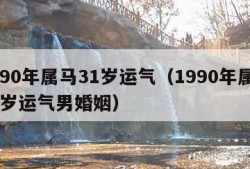 1990年属马31岁运气（1990年属马31岁运气男婚姻）