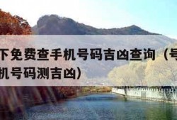 号令天下免费查手机号码吉凶查询（号令天下免费手机号码测吉凶）