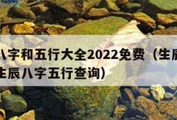 生辰八字和五行大全2022免费（生辰八字查询生辰八字五行查询）