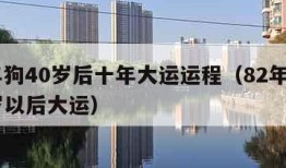 82年狗40岁后十年大运运程（82年属狗40岁以后大运）