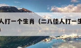 二八佳人打一个生肖（二八佳人打一生肖答案是什么）