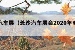 长沙汽车展（长沙汽车展会2020年时间表）