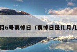 12月6号哀悼日（哀悼日是几月几号）