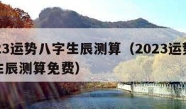 2023运势八字生辰测算（2023运势八字生辰测算免费）