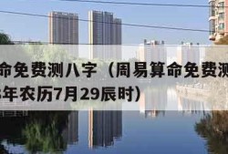 周易算命免费测八字（周易算命免费测八字官网1988年农历7月29辰时）