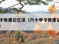 六十甲子快速记忆法（六十甲子快速记忆法口诀拼音）