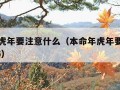 本命年虎年要注意什么（本命年虎年要注意什么1986）