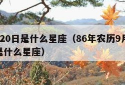 9月20日是什么星座（86年农历9月20日是什么星座）