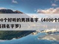 4000个好听的男孩名字（4000个好听的男孩名字罗）