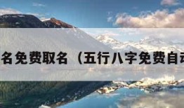 五行取名免费取名（五行八字免费自动取名）