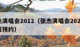 张杰演唱会2012（张杰演唱会2024年门票预约）