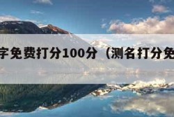 测名字免费打分100分（测名打分免费100分）