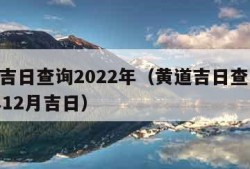 黄道吉日查询2022年（黄道吉日查询2022年12月吉日）