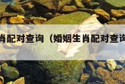 婚姻生肖配对查询（婚姻生肖配对查询表最新）