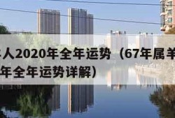 属羊人2020年全年运势（67年属羊人2024年全年运势详解）