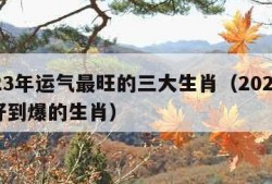 2023年运气最旺的三大生肖（2023运势好到爆的生肖）