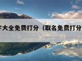 取名字大全免费打分（取名免费打分100分）