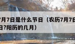 农历7月7日是什么节日（农历7月7日是什么节日?阳历的几月）