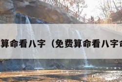 免费算命看八字（免费算命看八字命盘）