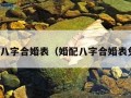 婚配八字合婚表（婚配八字合婚表免费）