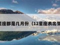 十二星座都是几月份（12星座表出生日期）