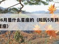 5月到6月是什么星座的（阳历5月到6月是什么星座）