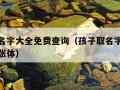 孩子取名字大全免费查询（孩子取名字大全免费查询张体）