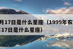 11月17日是什么星座（1999年农历11月17日是什么星座）