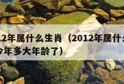 2012年属什么生肖（2012年属什么生肖今年多大年龄了）