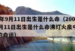 2000年9月11日出生是什么命（2000年9月11日出生是什么命沸灯火泉中水大林木的命运）