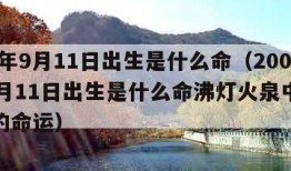 2000年9月11日出生是什么命（2000年9月11日出生是什么命沸灯火泉中水大林木的命运）