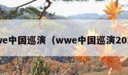 wwe中国巡演（wwe中国巡演2019）