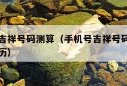 手机号吉祥号码测算（手机号吉祥号码测算免费万年历）