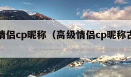 高级情侣cp昵称（高级情侣cp昵称古风两字）