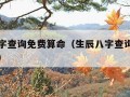 生辰八字查询免费算命（生辰八字查询免费算命软件）