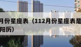 112月份星座表（112月份星座表是阴历还是阳历）