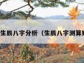 姓名生辰八字分析（生辰八字测算姓名）