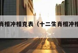 十二生肖相冲相克表（十二生肖相冲相克表图片）