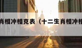 十二生肖相冲相克表（十二生肖相冲相克表图片）