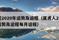 属虎2020年运势及运程（属虎人2024年运势及运程每月运程）