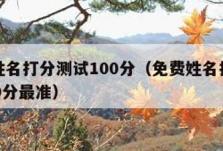 免费姓名打分测试100分（免费姓名打分测试100分最准）