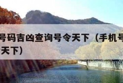 手机测号码吉凶查询号令天下（手机号码测吉凶 号令天下）