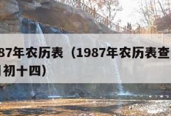 1987年农历表（1987年农历表查询11月初十四）