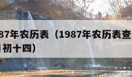 1987年农历表（1987年农历表查询11月初十四）