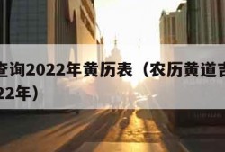 农历查询2022年黄历表（农历黄道吉日查询2022年）