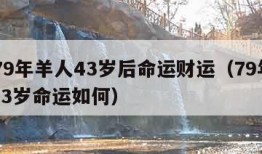 1979年羊人43岁后命运财运（79年属羊43岁命运如何）