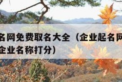 企业起名网免费取名大全（企业起名网免费取名大全企业名称打分）