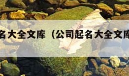 公司起名大全文库（公司起名大全文库二个字）