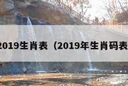 2019生肖表（2019年生肖码表）