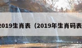 2019生肖表（2019年生肖码表）